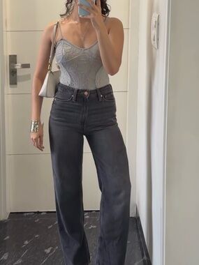 ZARA Gray Combination Bodysuit with Straps NWT❗️